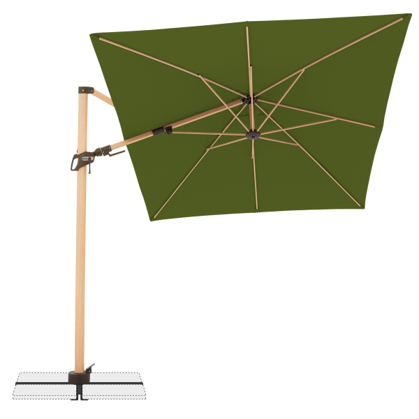 Doppler Pendelschirm ALU WOOD AX Ultra 220x300cm Kiwi Grün + Ständer